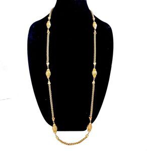 Monet Gold Bead Toggle Clasp Rope Necklace